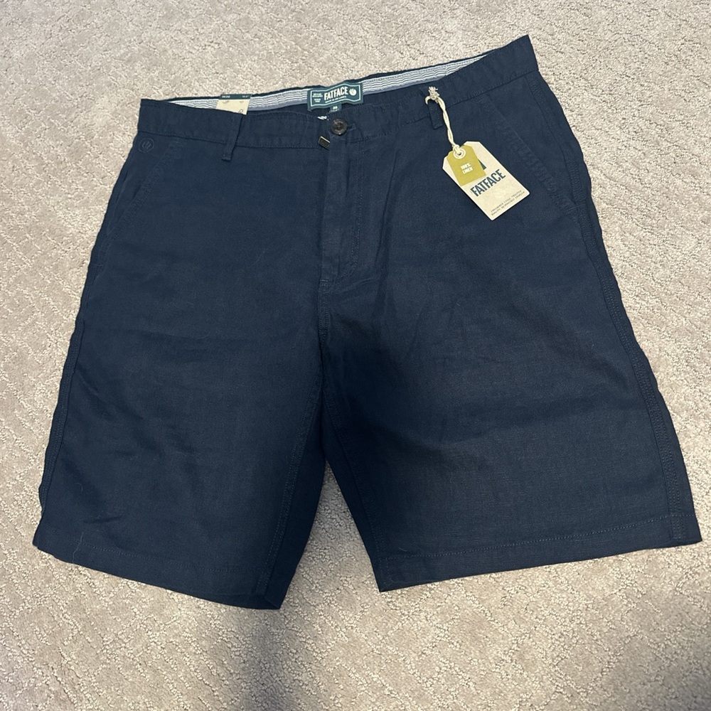 Men’s FatFace Navy Blue Linen Shorts